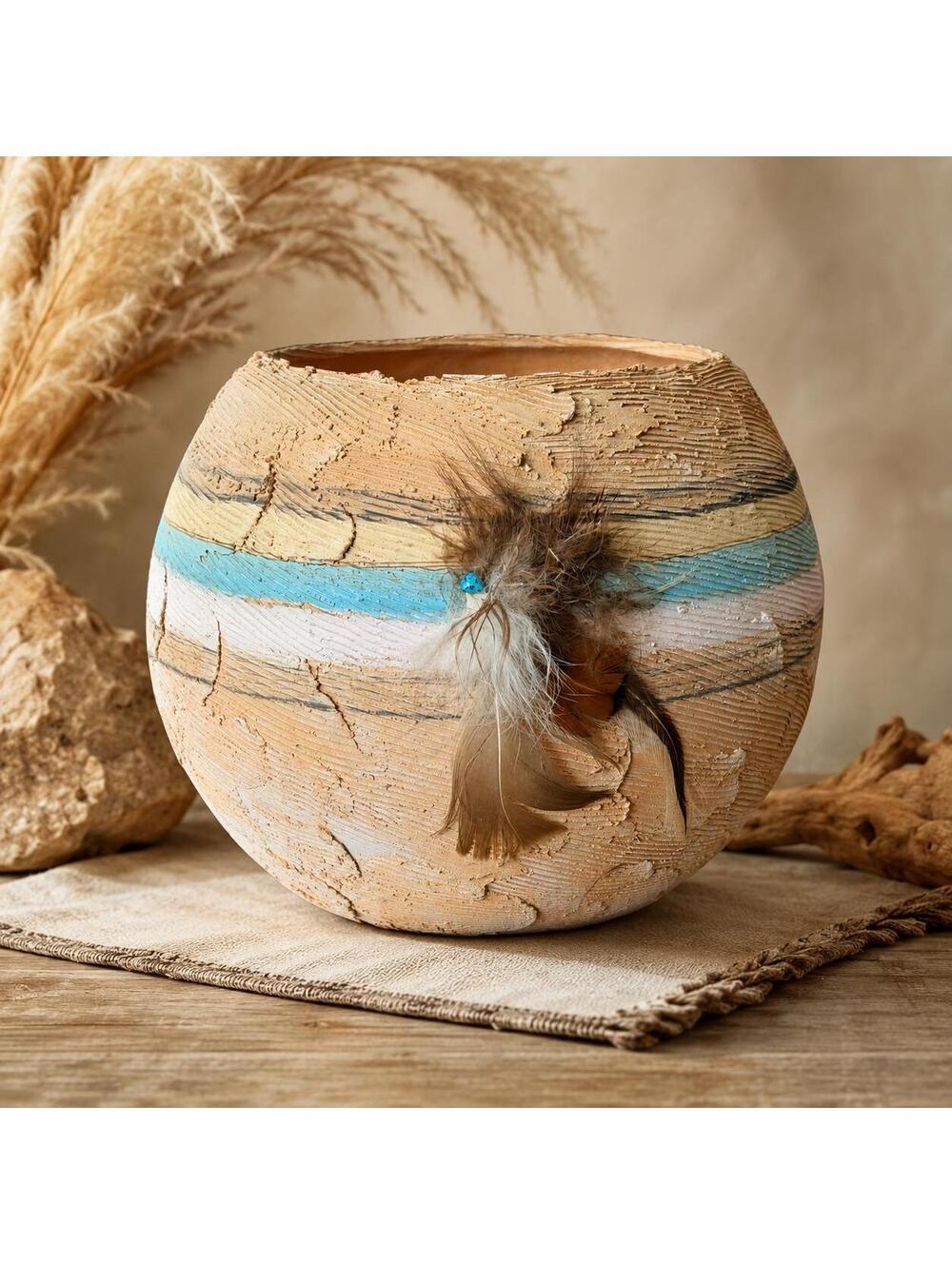 Signed Geo Gonzales Studio Pottery 1993 Handmade Southwestern Art Pot Vase